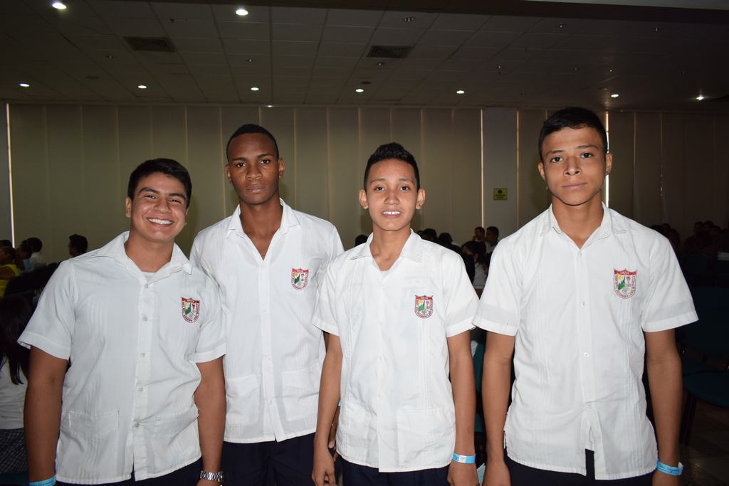 Diego Charry,  Kelvín Valencia, Santiago Vargas y Steven Barreto.